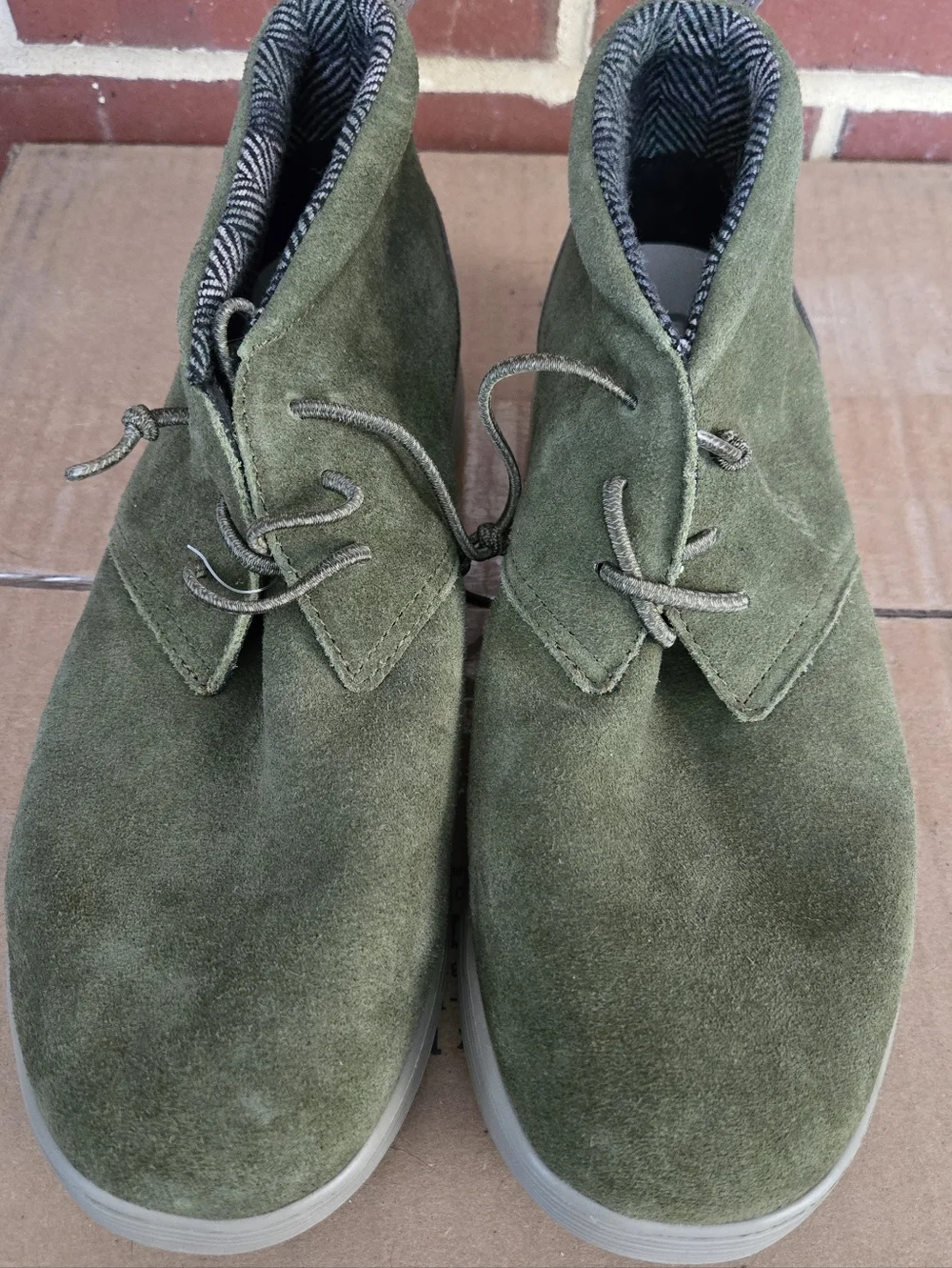 Hey Dude Jo Suede Olive‎ Green Chukka Boots Mens Size 8 Casual Comfort Shoes